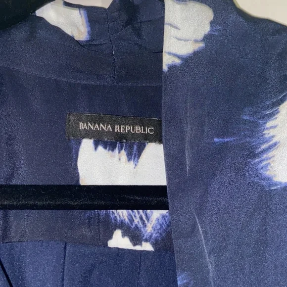 🐝 - Banana Republic sz M Navy & White Abstract Print Dress - Picture 5 of 5